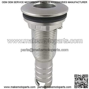 Stainless Steel Barbed Standard Length Straight Thru-Hull Barbed Hose Thru Drain Connector 1" w/Nut Boat Plumbing Fittings for Boats, Yachts, Marine