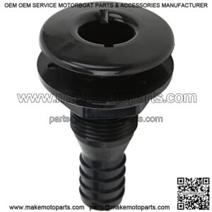 Thru Hull Fitting, 3/4in Plastic Thru Hull Exhaust Fittings Boat Through Hull Connection Boat Drain Outlet Plug for Boats Marines(black) Boat/Yacht Spare Parts