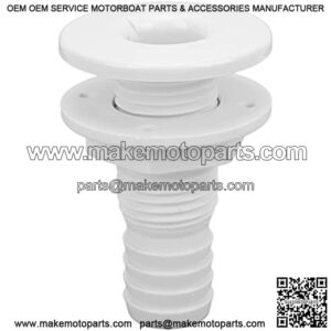Thru Hull Fitting, 1 1/8in Plastic Thru Hull Exhaust Fittings Boat Through Hull Connection Boat Drain Outlet Plug White for Onboard Plumbing System Boat/Yacht Spare Parts