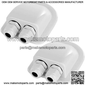 2 Pack of IP68 Waterproof Solar Cable Entry Gland, Weather Resistant Dual Cable Entry Housing for Solar Panels of RV, Caravan, Marine, Boat, Cabin, White