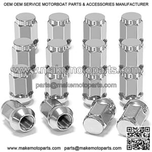 Colf Cart Chrome Wheel Lug Nuts for Club Car & EZGO, 1/2"-20 Size, OEM# 14723-G1, 1010984, 14723-G1, 16 Pack