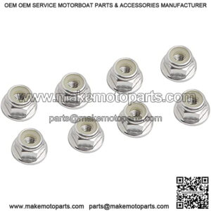 8PCS Flange M4 Lock Nuts Serrated Nylon Self-Tightening Aluminum M4 Wheel Hardware for Axial HPI TLR ECX Model RC Car Vehicles Upgraded Replacement Parts (Silver)