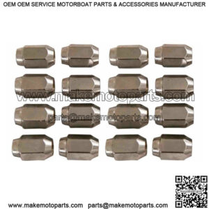 16 Pack Chrome Closed End Standard Lug Nuts 1/2-20 for Club Car / EZGO Golf Cart