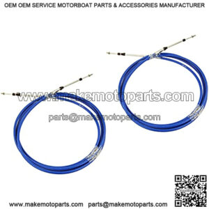 Marine 33C Throttle Shift Remote Control Box Cable For Yamaha Outboard Engine Boat Motor Steering System Blue (25FT, 2 PCs)