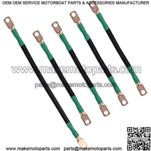 Golf Cart Battery Cable Set (4 Gauge) for EZGO 1994 & UP Medalist/TXT,36V/48V Golf Buggies - 4-10" Black, 1-13" Black.(5 Pack)