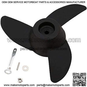 Propellers Electric Outboard Motor Prop for 55lb, 62lb, 86lb Trolling Motors Mount Accessories/Boat 3-Blades (Black)