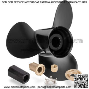 13 1/4 x17 Upgrade Aluminum Outboard Propeller(Hub Kits Included) fit Mercury Engines 60-125HP, Ref No. 48-77344A45,15 Spline Tooth, RH