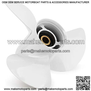 Marine 13 1/4 x 17-K | 6E5-45945-01-EL Upgrade Aluminum Outboard Propeller fit Yamaha Engines 60-130HP, 15 Spline Tooth