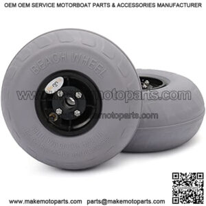 Bonnlo Replacement Balloon Wheels 9" Axle Hole 22mm Beach Sand Tires for Kayak Dolly Canoe Carts Buggy with Free Air Pump (2-Pack)