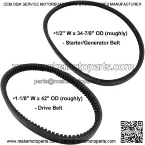 Drive Starter Generator Belt Set Fit for EZGO Gas Golf Cart 94-13 4Cycle TXT RXV
