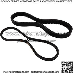 EZGO Clutch Drive Belt & Starter Generator Belt for Medalist/TXT 350cc, 295cc 4 Cycle Golf Cart 1994-2013 Models Replacing OEM Numbers: 72054G01, 26414G01 630587