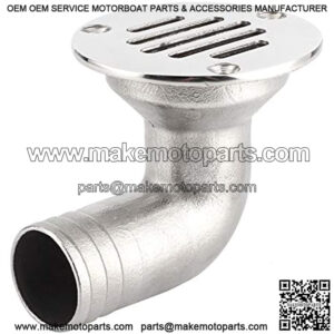 Boat Deck Drain, 316 Stainless Steel Deck Drain 90 Degree Elbow Floor Drain 32mm for Boat Yacht Boat/Yacht Spare Parts