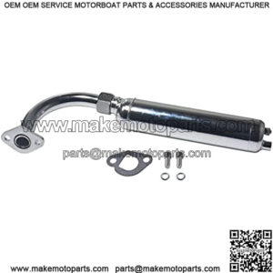 Silver Exhaust Pipe Muffler Jet Kit For Predator 212cc 196cc 6.5Hp GX160 GX200 KT196 CK196 Hammerheat 80t Manco Go Kart Trailmaster MB200 Mini Bike