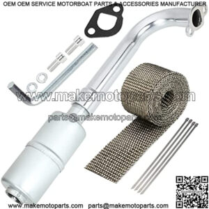 Upgraded Exhaust Header Pipe Muffler Kit for Non Hemi Predator 212cc GX160 GX200 Coleman KT196 Baja Warrior MB200 196cc 6.5hp Hammerhead 80T Mini Bike Go Kart Small Engine Performance Parts