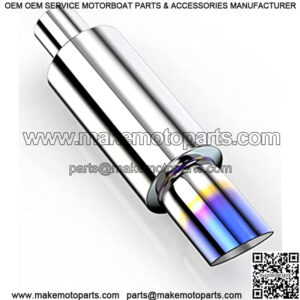 MZS Exhaust Muffler, Stainless Steel Exhaust Tip 15" Length 2" Inlet 3" Outlet Universal for Car Sedan SUV Truck Vehicles (Titanium Burnt Tip)