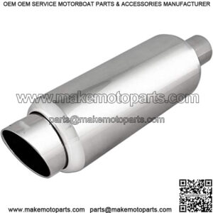 EX-5016 Performance Bolt-On Resonated Exhaust Muffler with Clamps and Adapters for Universal Fitment on Most Cars, Sedans, and Trucks - Polished Stainless Steel