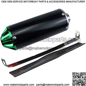 Aluminum Green 28mm Motorcycle Exhaust Muffler With Clamp For 50cc 70cc 90cc 110cc 125cc Chinese Pit Trail Dirt Bike Mini Motocross Motorcycle CRF50 XR50 KLX Coolster SSR Thumpstar Lifan