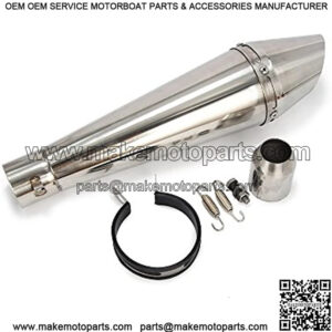 Universal GP Stainelss Steel Bullet 1.5-2" 38-51mm Inlet Exhaust Muffler Vent For Scooter Motorcycle Street Bike ATV Racing