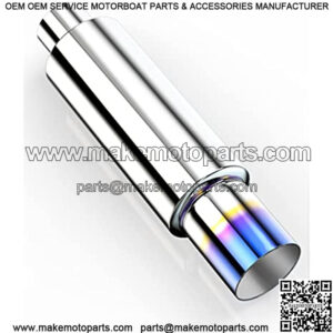 MZS Exhaust Muffler, Stainless Steel Exhaust Tip 18.5" Length 3" Inlet 4" Outlet Universal for Car Sedan SUV Truck Vehicles (Titanium Burnt Tip)