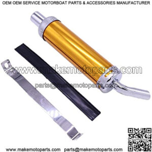 Kesoto 1.25inch Inlet Motorcycle Exhaust Muffler for Motorbike, Golden, 35.5x6cm