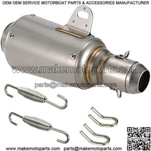 51mm Motorcycle Exhaust Pipe Muffler, Universal Frosting Stainless Steel Exhaust Silencers Mufflers Compatible with Motorcycle ATV Dirt Bike