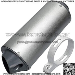 38mm Exhaust Muffler With Clamp for 125cc 140cc 150cc 160cc Lifan Yx SDG Atomik Thumpstar BSE Apollo Kayo Stomp Chinese Made Pit Dirt Bike Gray