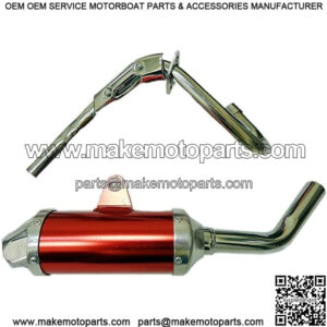 Performance Exhaust Pipe Muffler for Twin Spar Perimeter Frame SDG SSR 125cc Pit Bike Dirt Bike Honda XR50 CRF50 D Section Style (Red)