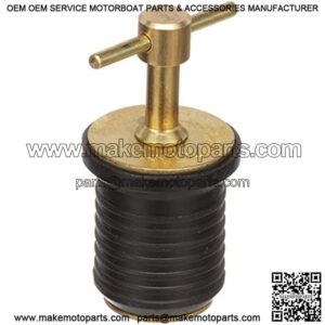 7526A7 T-Handle Drain Plug, For 1-Inch-Diameter Drains, Locks in Place, Brass Handle, Rubber Plug