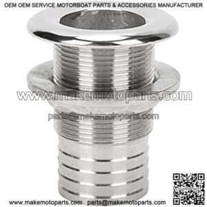 Boat Water Drain Plug, 316 Stainless Steel Water Drainage Plug 1-1/2 Inch Hose Thru Hull Fitting Drain Joint for Boat/Marine/Yacht/Car/Trailer Boat/Yacht Spare Parts