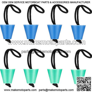 8 Pieces Kayak Scupper Plug Kit Silicone Scupper Plugs Drain Holes Stopper Bung with Lanyard