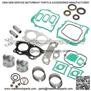 Piston & Ring Oversize Bore 0.25mm & Gasket Seal Rebuild Kit Compatible with EZGO 4 Cycle Gas Golf Cart Fuji Robin 295cc EH29C Engine 1991-2008