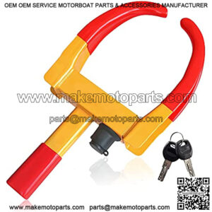Wheel Clamp Lock Universal Security Tire Lock Anti Theft Lock fit Most Vehicles, Max 10" Tire Width and 7.5" Reach, for SUV ATV Trailers Boats Motorcycles Golf Cart Yellow and Red
