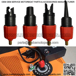 PeSandy Inflatable SUP Pump Adaptor Compressor Paddle Board Pump Adapter, Multifunction SUP Valve Adapter with 4 Air Valve Nozzles for Inflatable Boat, Stand Up Paddle Board, Inflatable Bed, Dinghy