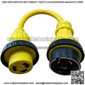 Halex, 50130, 1.5 FT. Marine Shore Power Adapter For Boats, Campers, or RVs, 30 Female to 50 Amp Male, Amp Amp, Yellow