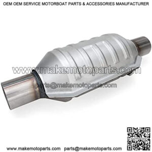 2" Universal Inlet/Outlet Catalytic Converter with O2 Port and Heat Shield, Stainless Steel Shell, Euro 3 standard (EPA Compliant)