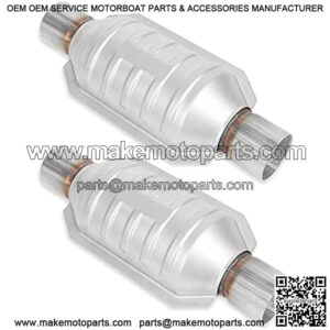 2PCS 2" Universal Inlet/Outlet Catalytic Converters Compatible with Vehicles with 2 inch Outer Diameter of Pipe