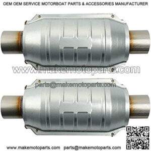 ??2 PACK??2" Inlet/Outlet Universal Catalytic Converter, with O2 Port & Heat Shield (EPA Compliant)