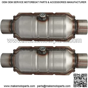??2 pack?? 2.5" Inlet/Outlet Universal Catalytic Converter, with O2 Port & Heat Shield (EPA Compliant), 2 pack