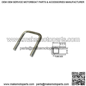 3/8"-16 Square U-Bolt, 1-13/16" x 1-3/4"