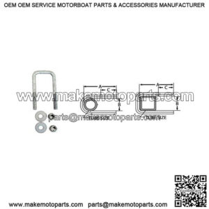 3/8" Square U-Bolt, 1-5/8" x 3-9/16"