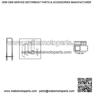 5/8" Square U-Bolt 3.63" x 13.437" (Kit of 4)