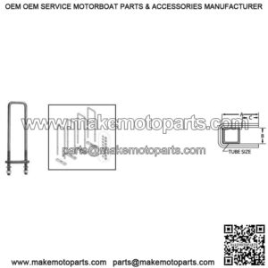 5/8" Square U-Bolt 3.63" x 17.437" (Kit of 4)