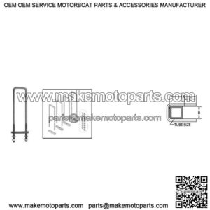 5/8" Square U-Bolt 3.63" x 23.437" (Kit of 4)