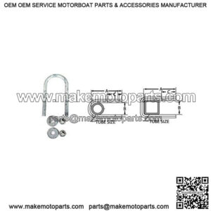 3/8" Galvanized Round U-Bolt,  1-3/4" x 4-13/16"