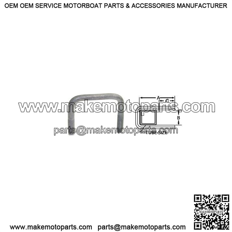 7/16" Galvanized Square U-Bolt, 3-1/16" x 2-13/16"