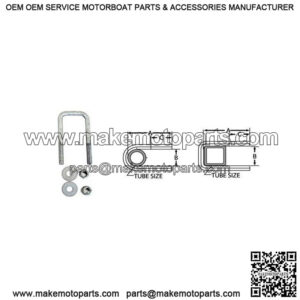 1/2" Galvanized Square U-Bolt,  2-1/16" x 4-13/16"