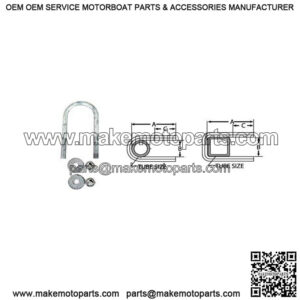 1/2" Galvanized Round U-Bolt,  2-3/8" x 5-3/8"