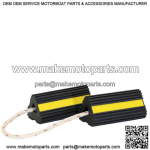 Extruded Rubber Wheel Chock Set w/Rope