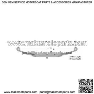 25-1/4" Double Eye Trailer Leaf Spring (4 leaves / 2500 lb.)