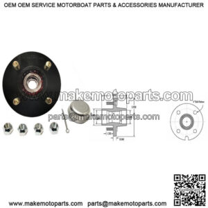 1" Bearing, 4 on 4" Stud Wheel Hub Kit